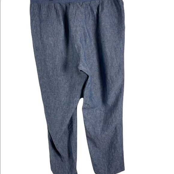 J. Jill Love Linen Cropped Pants Elastic Waist Size L - Picture 4 of 9